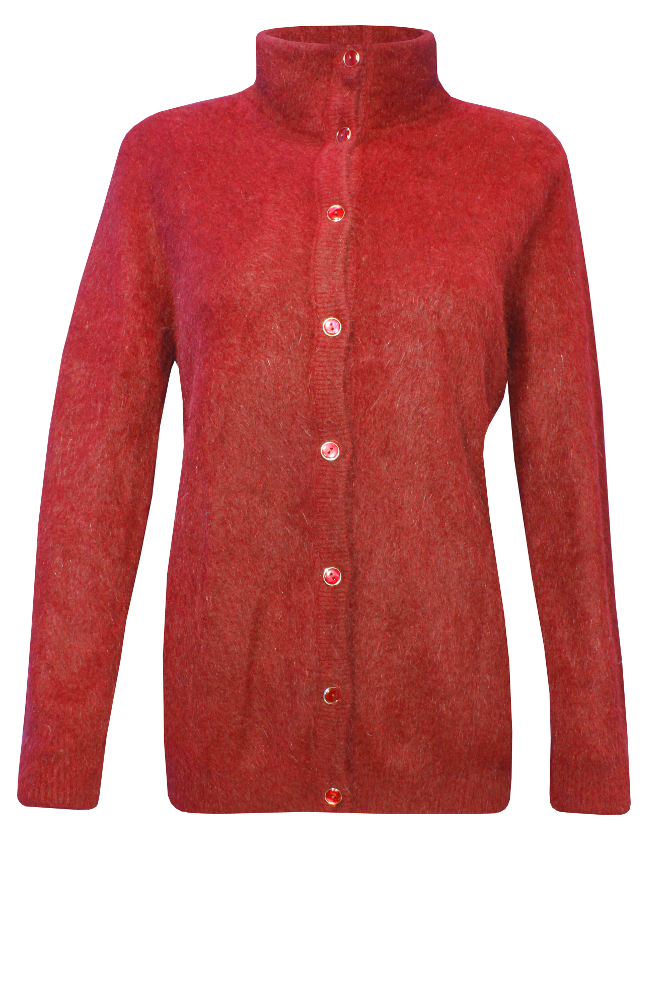 Hochflauschjacke mit Stehkragen und Knöpfen