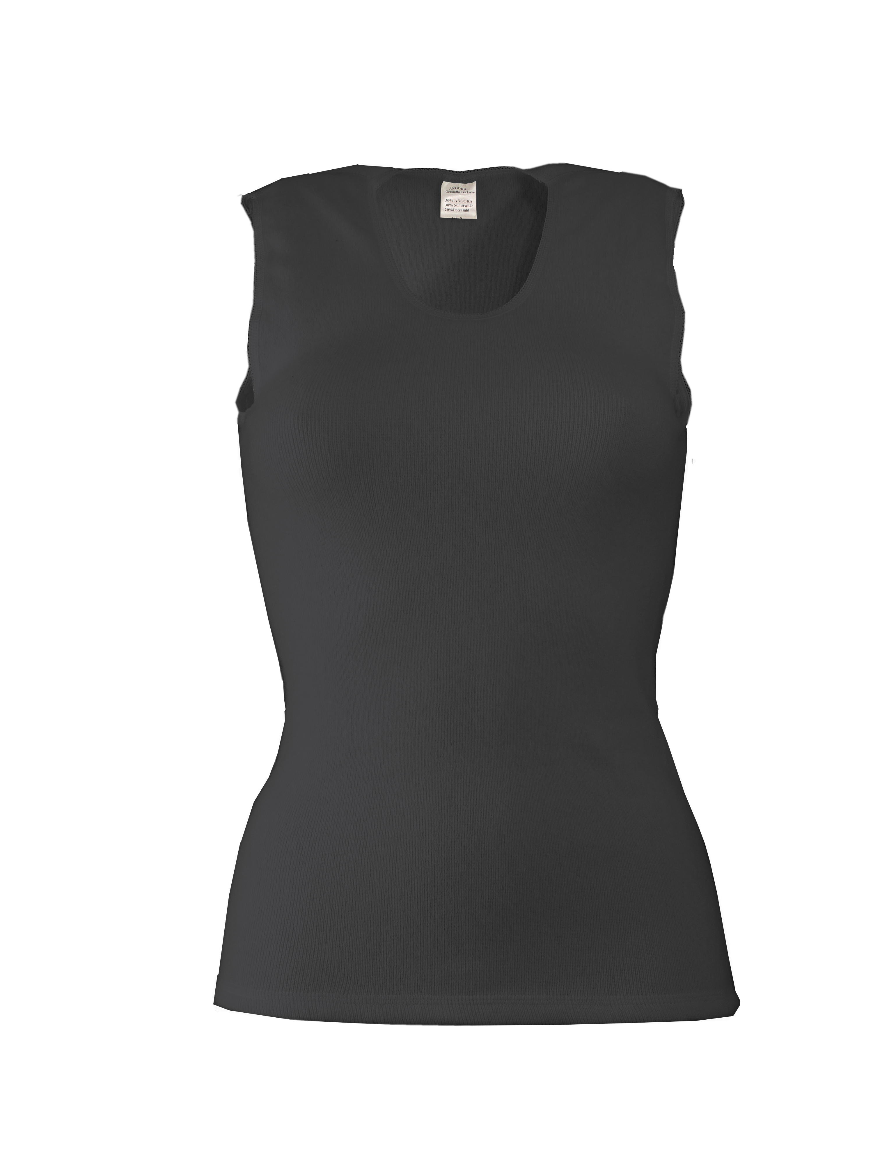 Damenunterhemd ohne Arm <p> 70% Schurwolle (Merino) 30% Baumwolle