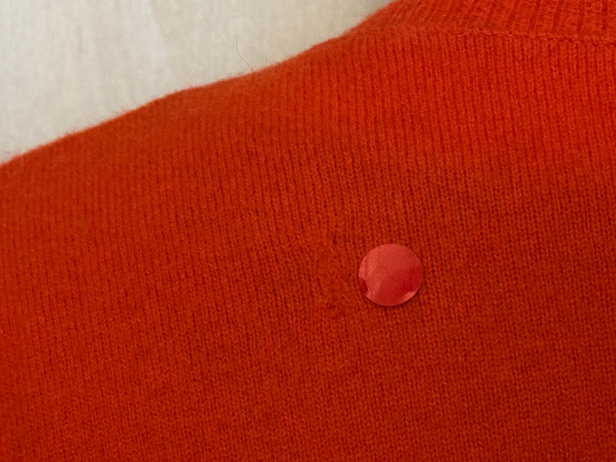 Klassischer Damen-Strickpullover mit Rundhalsausschnitt – Orange