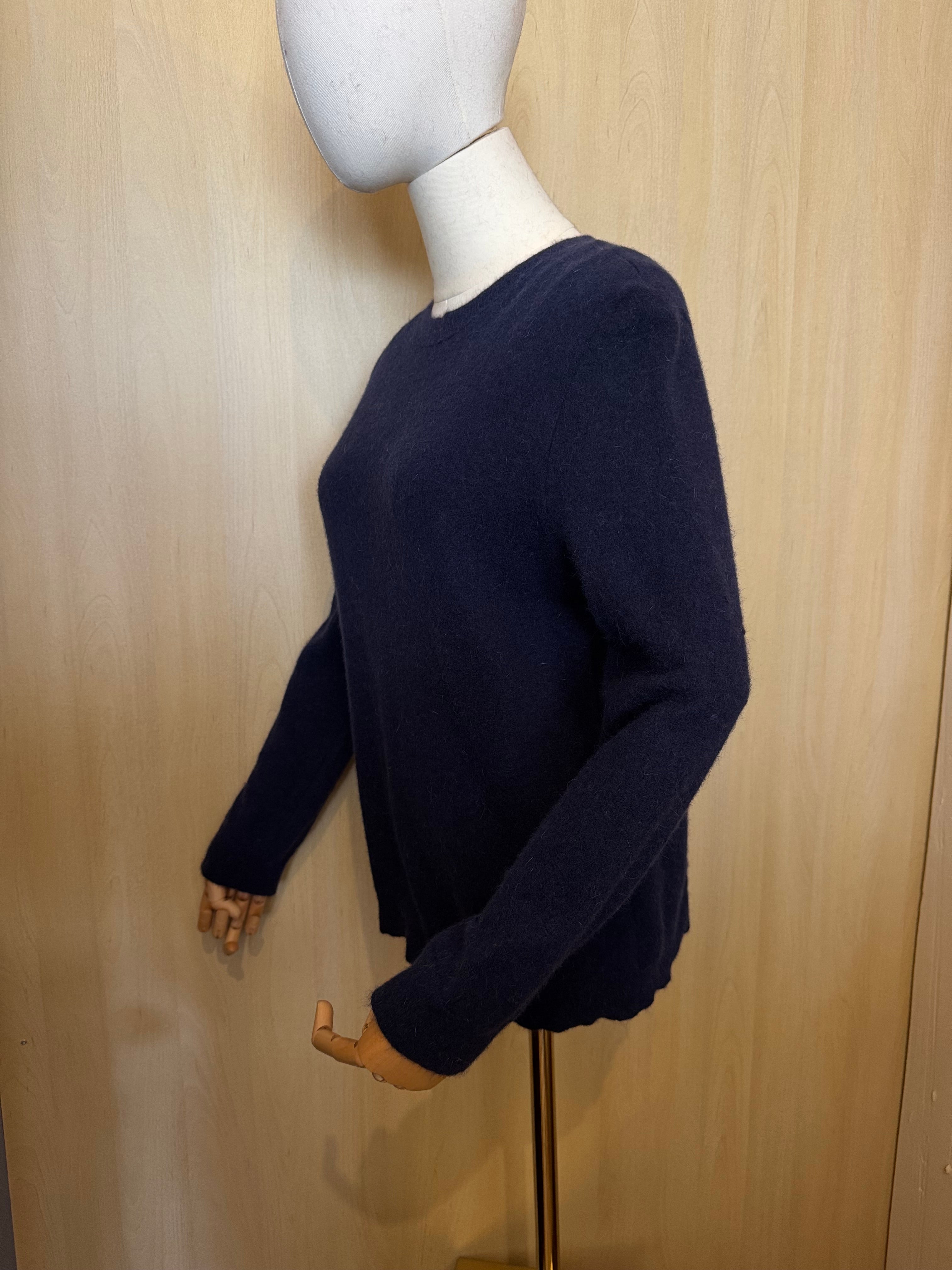 Klassischer Damen-Strickpullover mit Rundhalsausschnitt – Marine