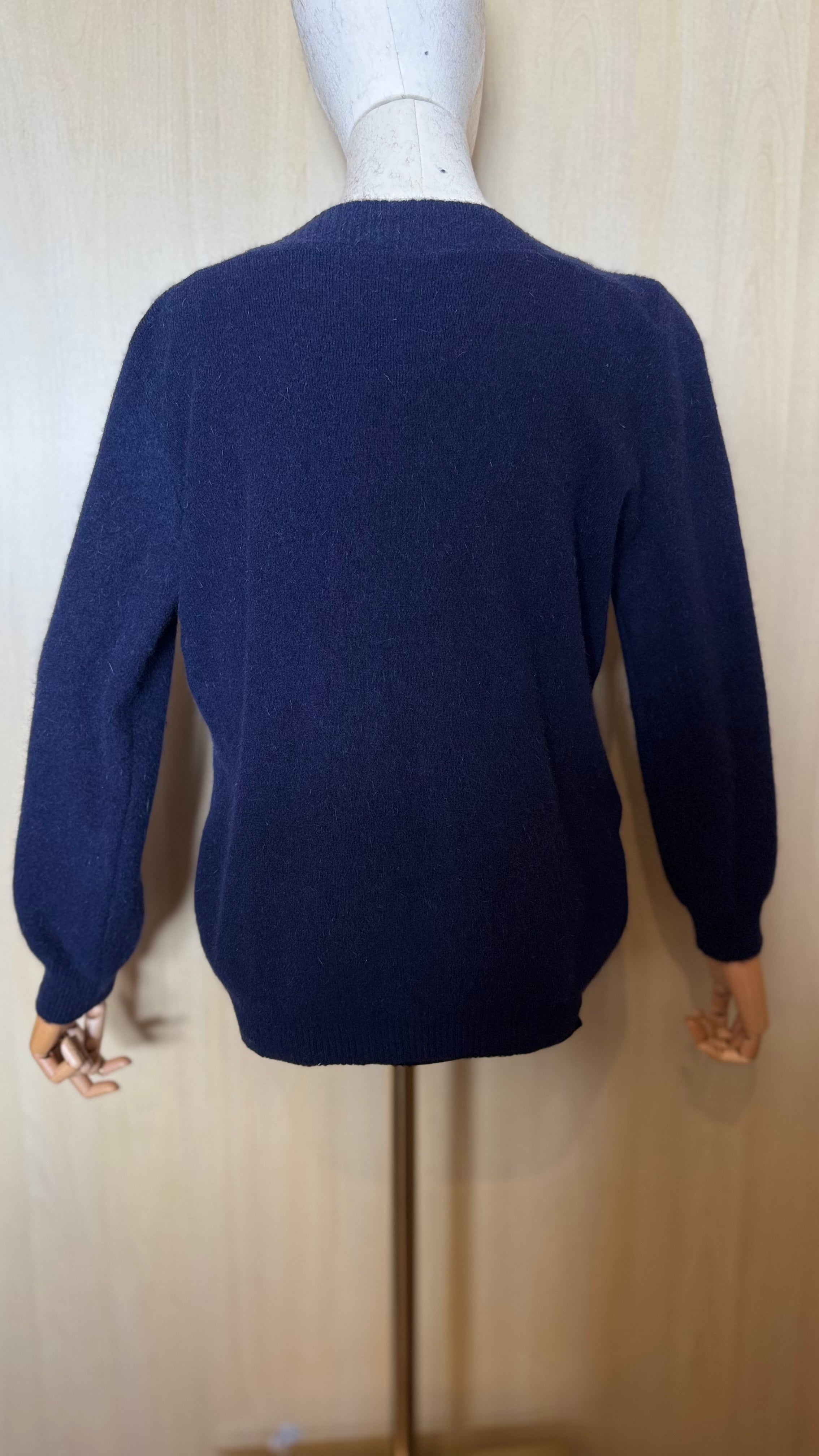 Klassischer Damen-Strickpullover mit U-Boot-Ausschnitt – Marine