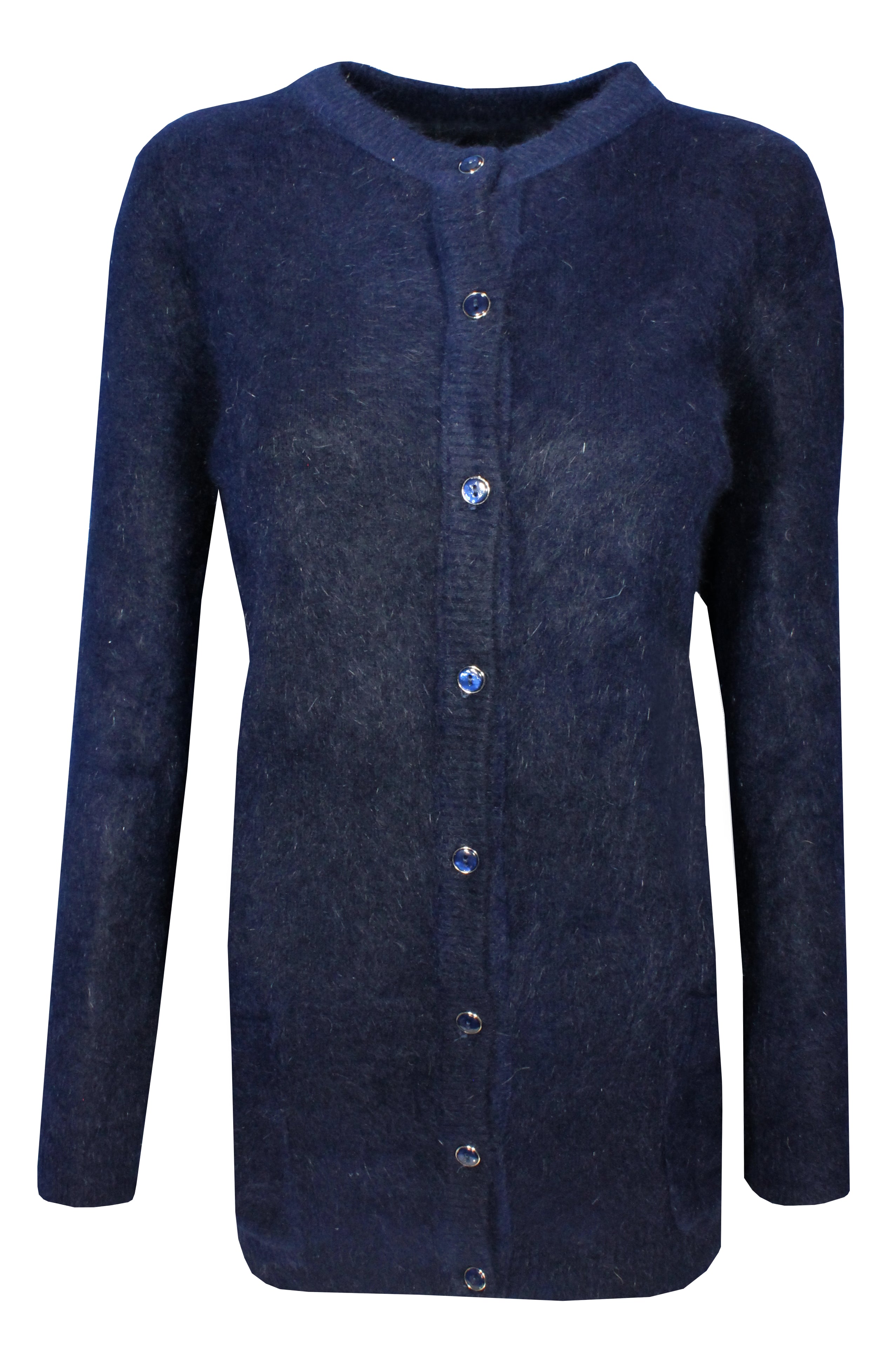 Hochflauschjacke Langgeschnitten mit Knöpfen und Taschen