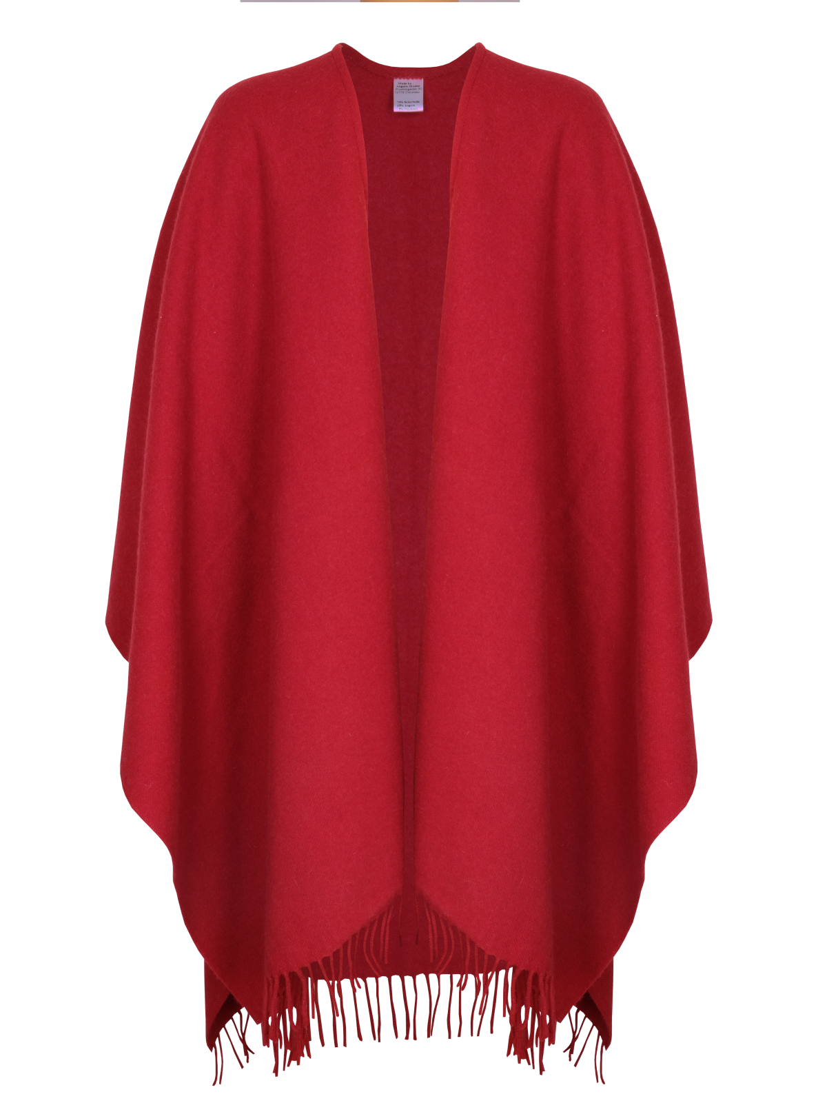 Poncho mit Fransen <p> 70% Schurwolle 25% Angora 5% Polyamid