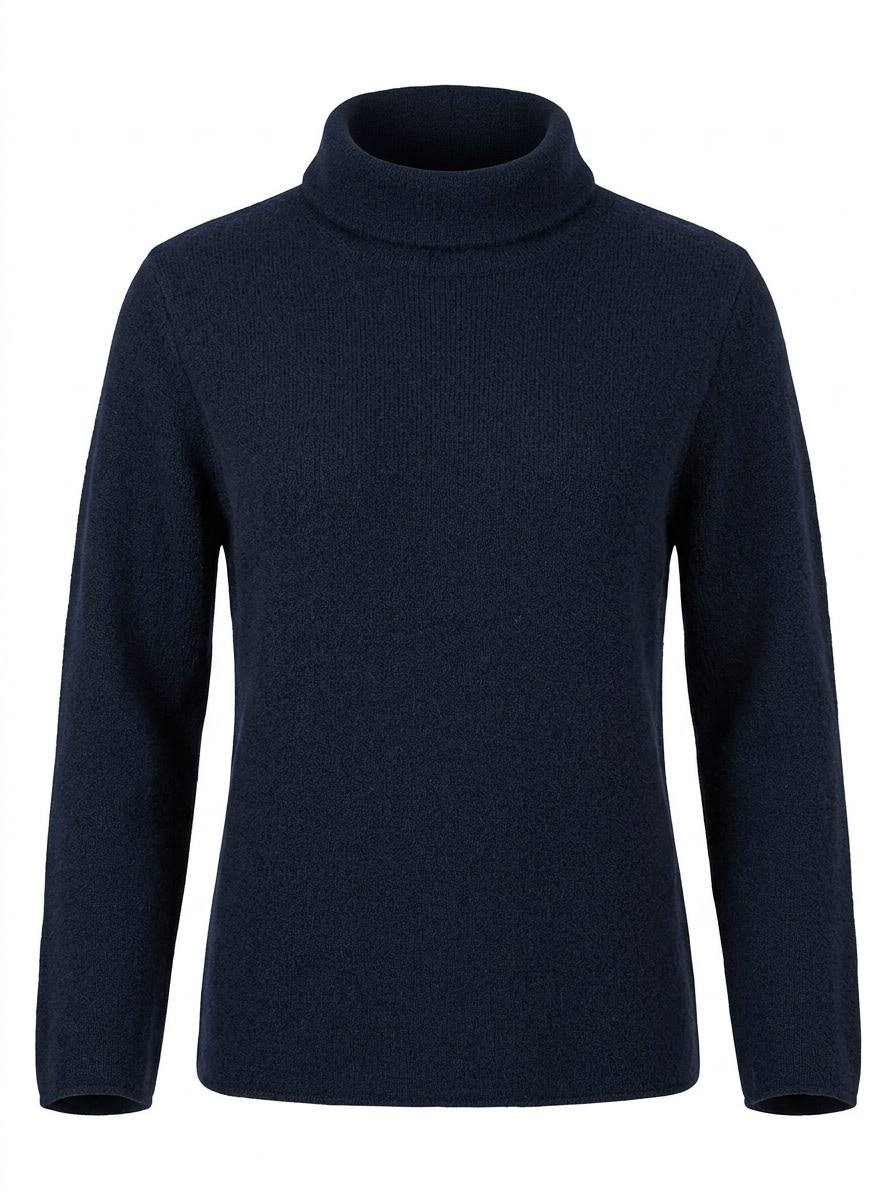 Klassischer Damen-Rollkragenpullover – Marine / Dunkelblau