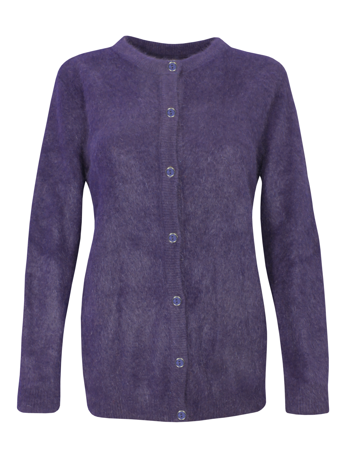 Hochflauschjacke mit Rundhals und Knöpfen