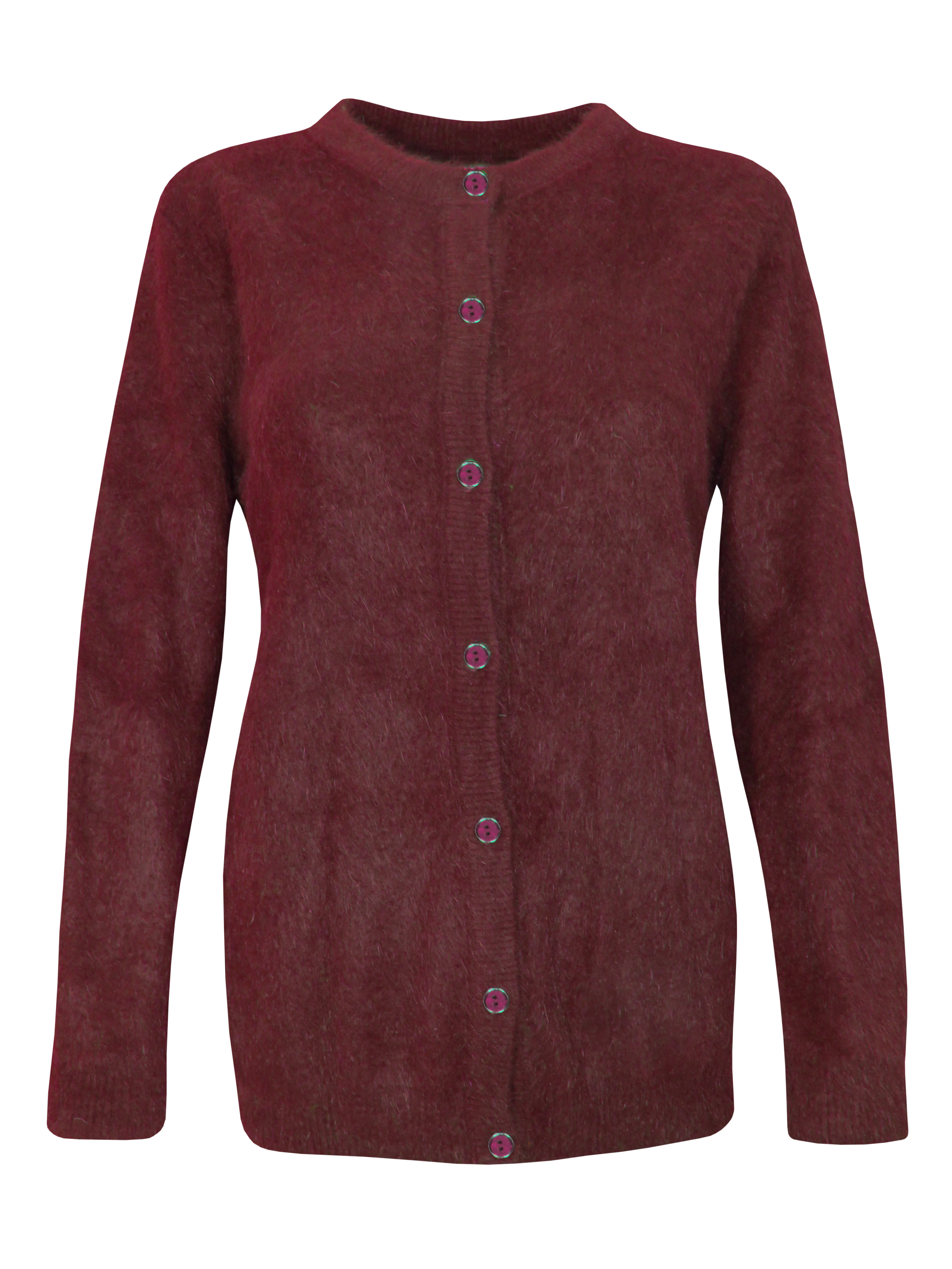 Hochflauschjacke mit Rundhals und Knöpfen
