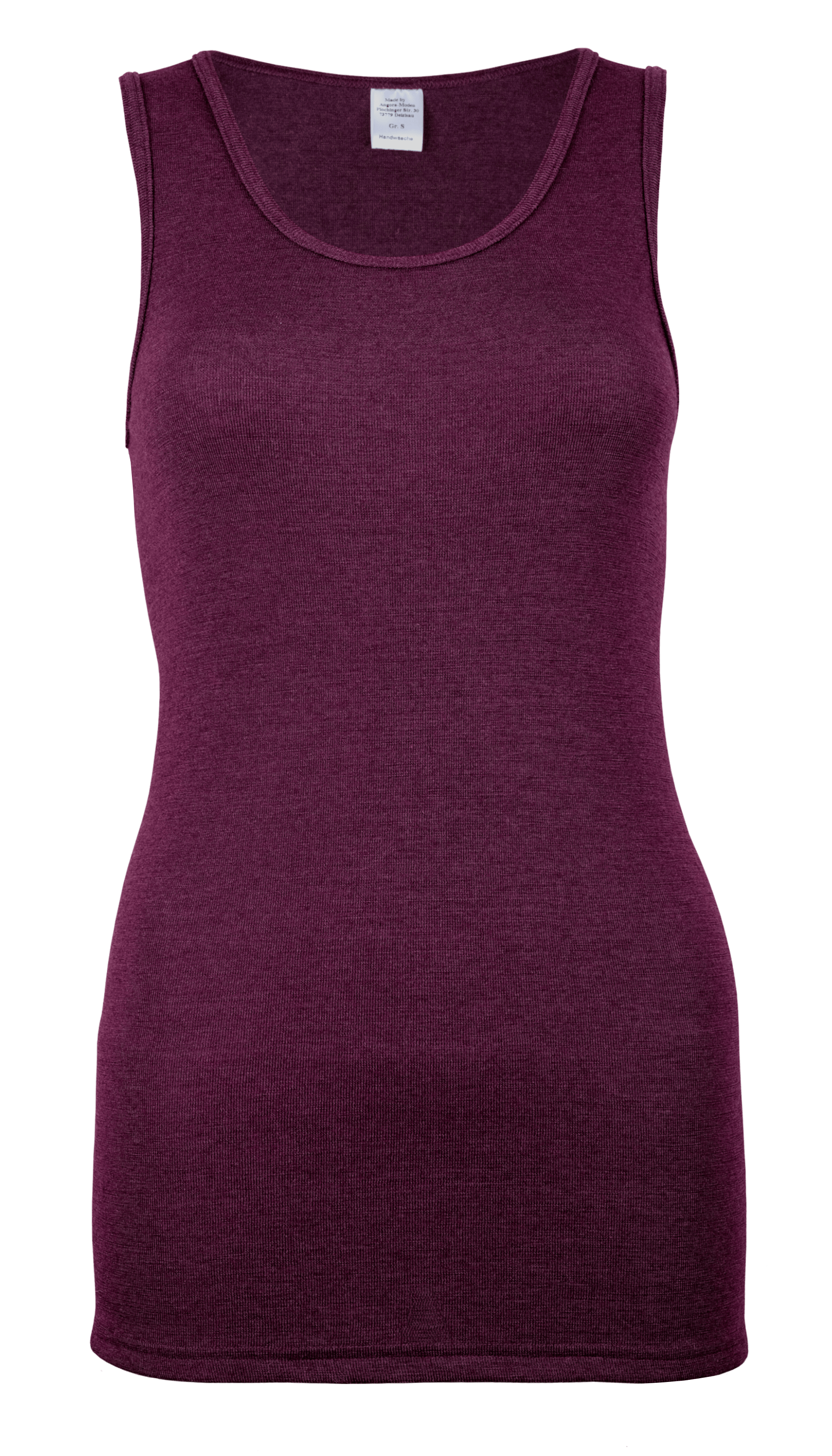 Damenhemd ohne Arm <p> 70% Schurwolle | 30% Seide