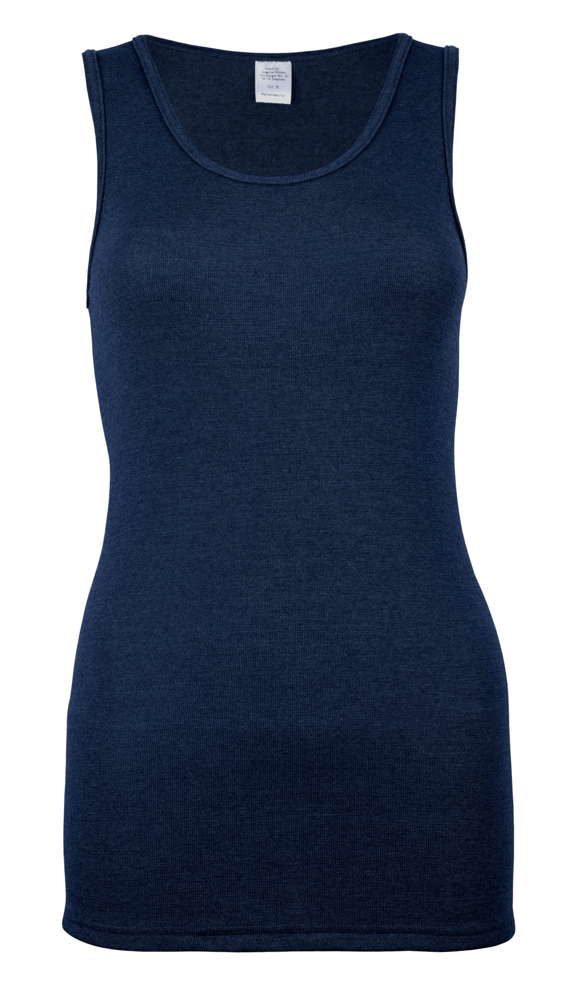 Damenhemd ohne Arm <p> 70% Schurwolle | 30% Seide