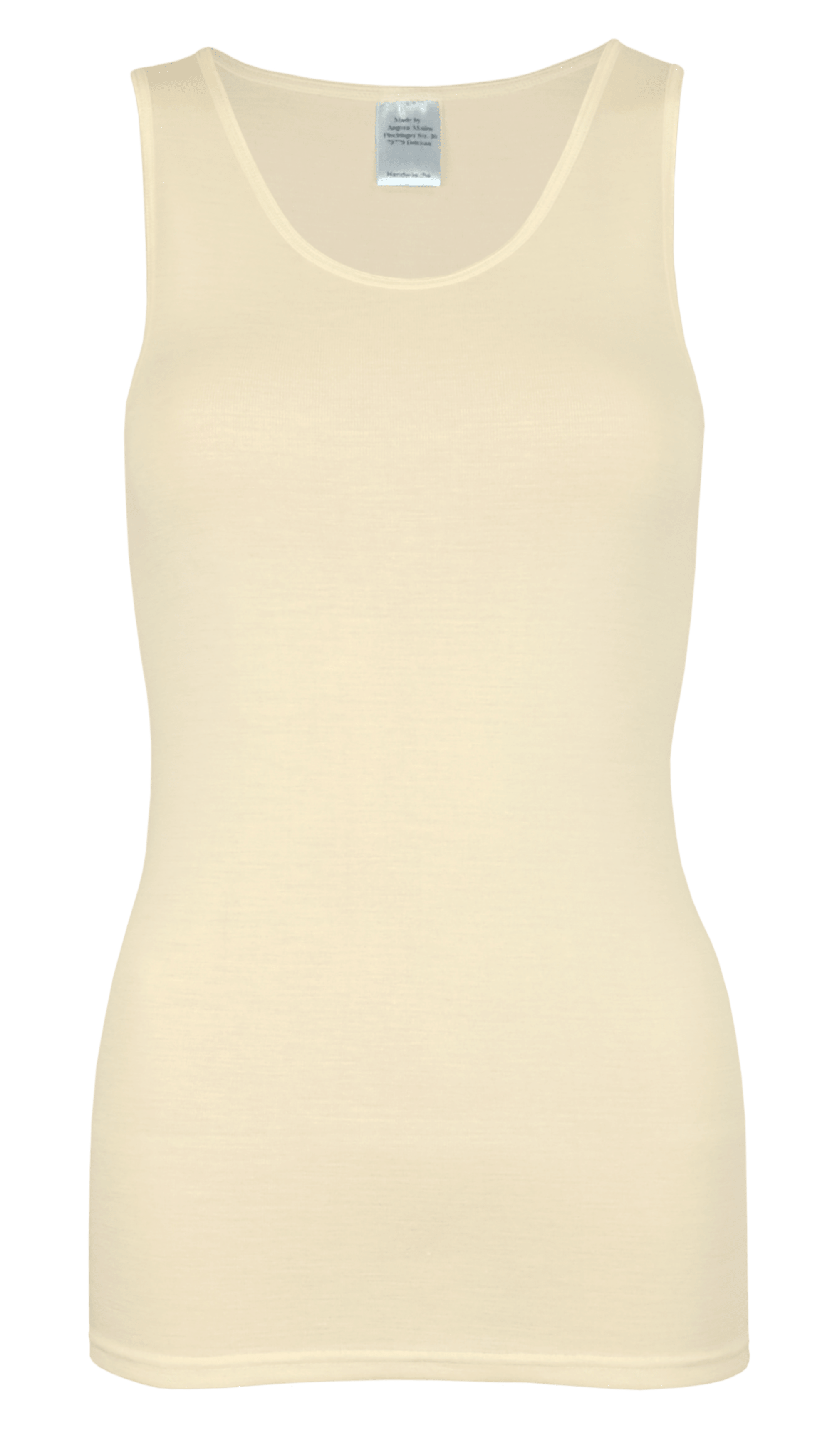 Damenhemd ohne Arm <p> 70% Schurwolle | 30% Seide