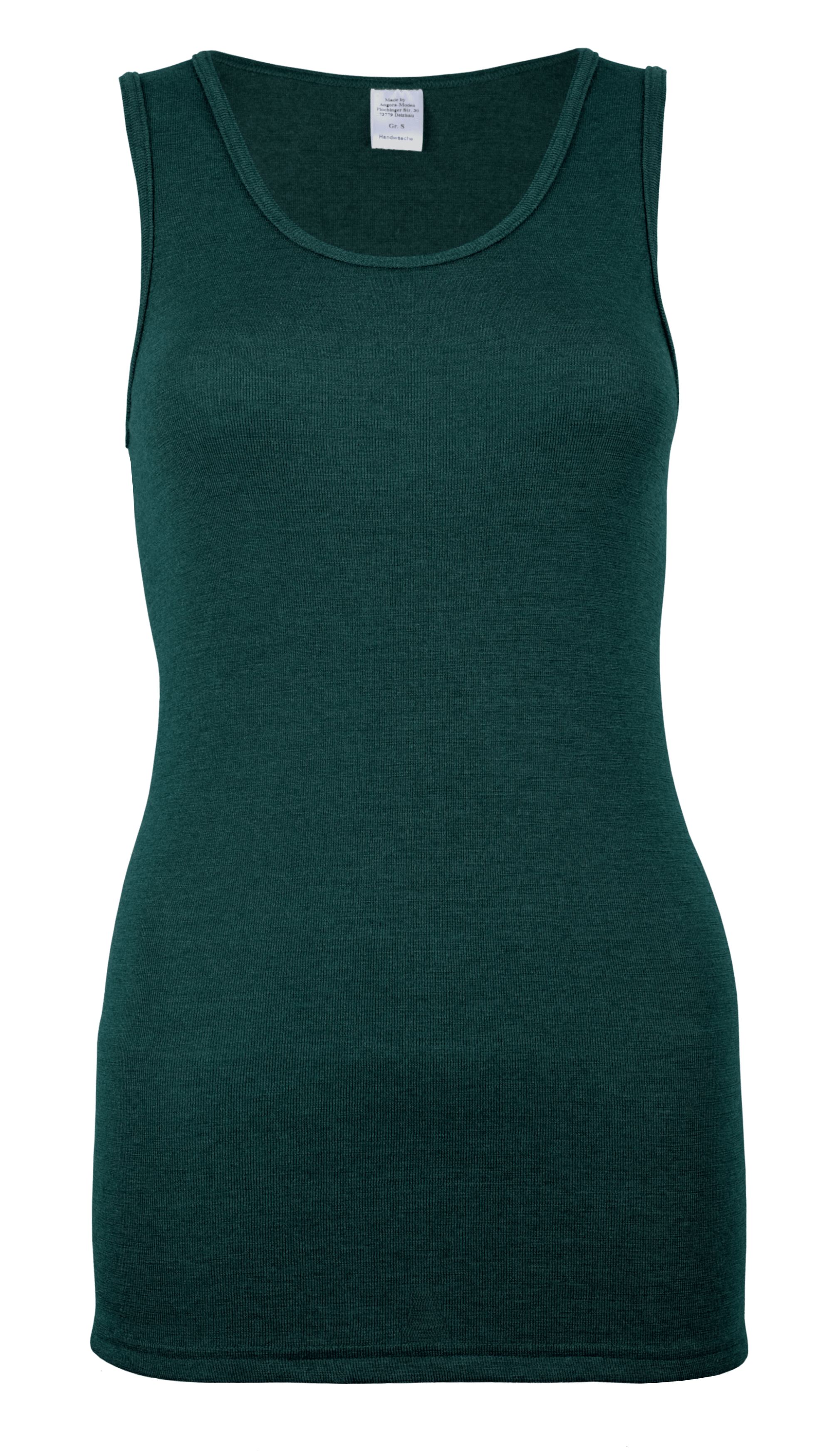 Damenhemd ohne Arm <p> 70% Schurwolle | 30% Seide