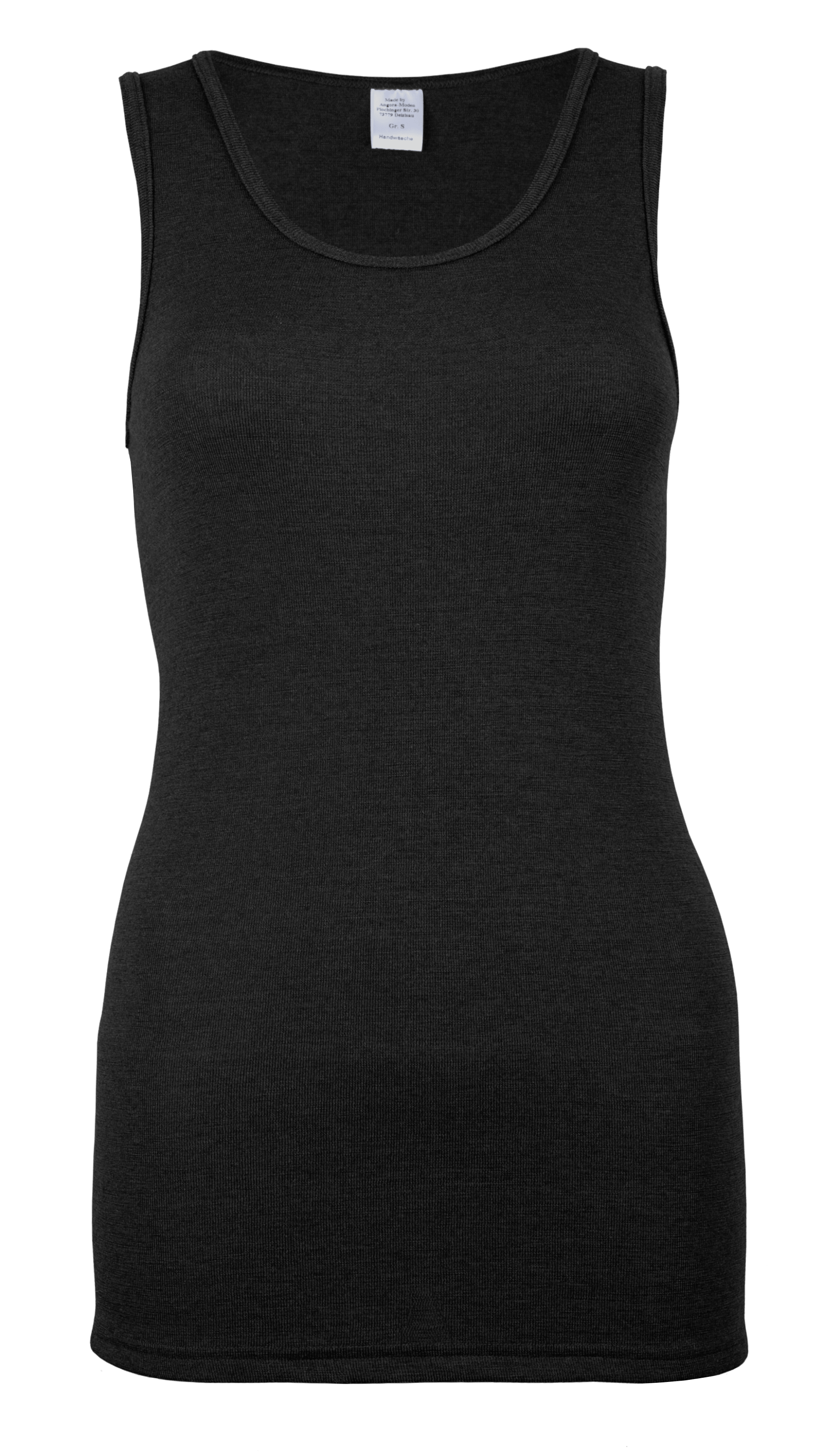 Damenhemd ohne Arm <p> 70% Schurwolle | 30% Seide