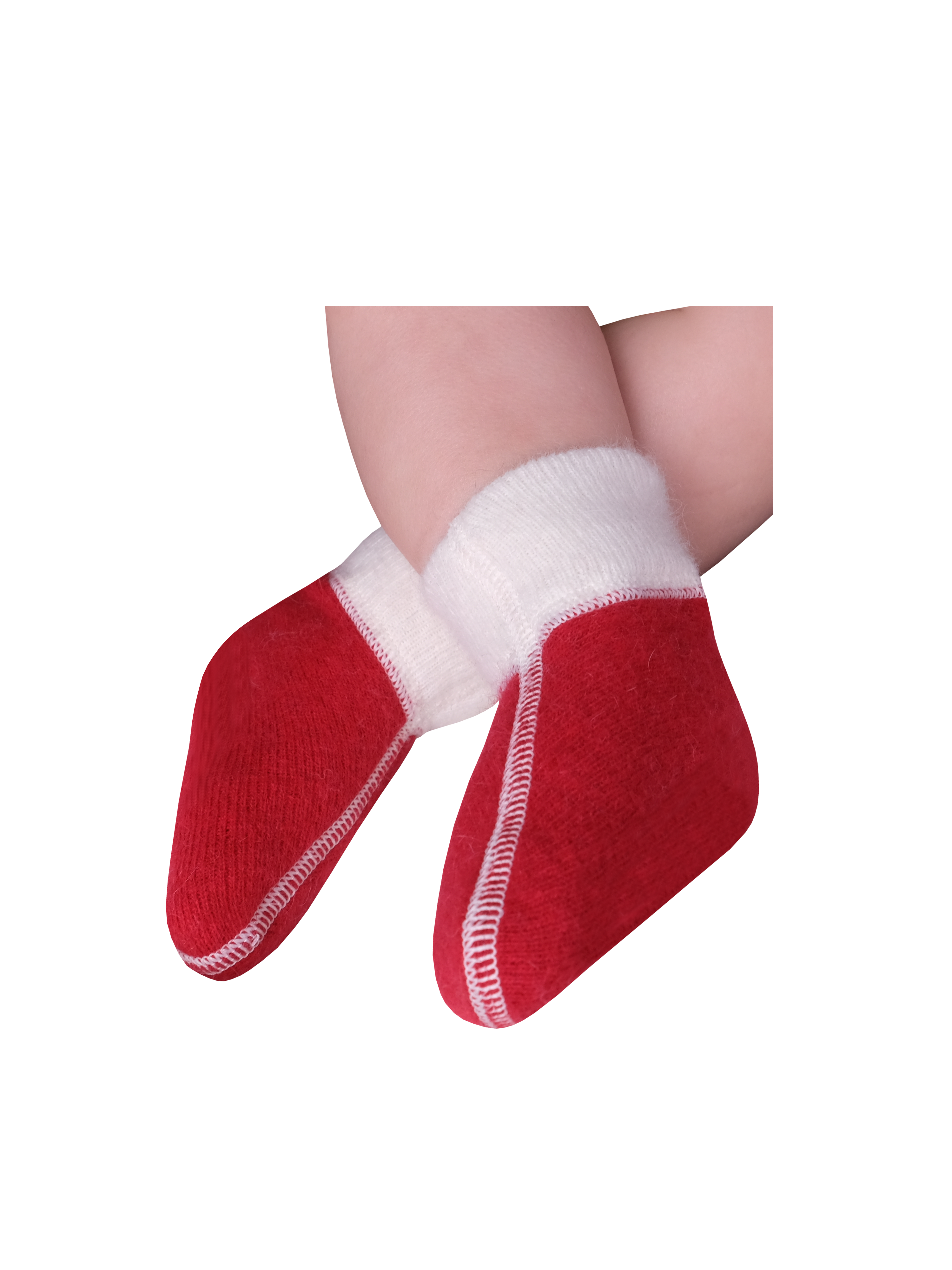 Fußwärmer/Bettschuhe für Babys und Kinder <p> 75% Angora 25% Polyamid