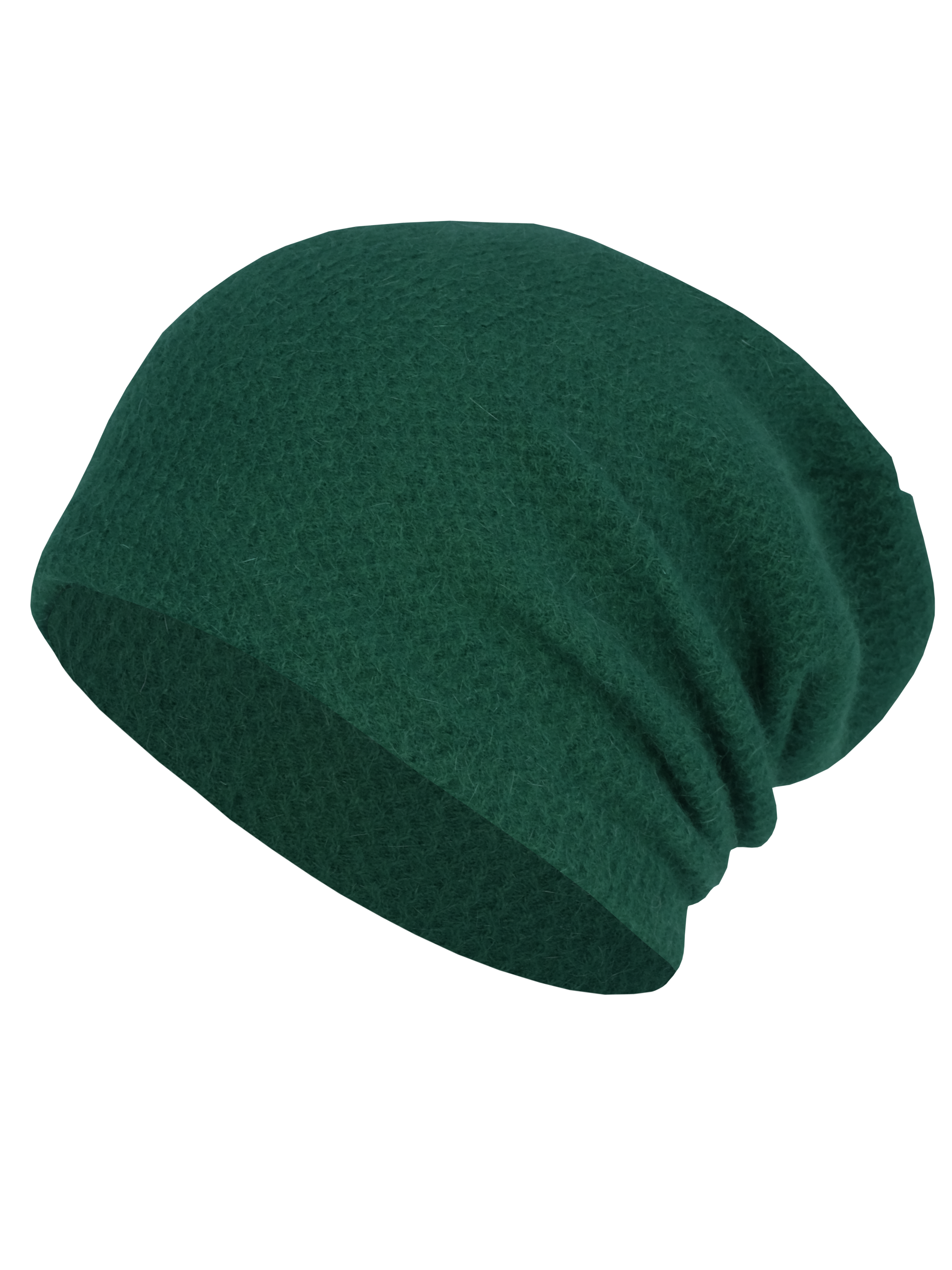 Beanie-Mütze im Wellenmuster <P> mit 75% Angora