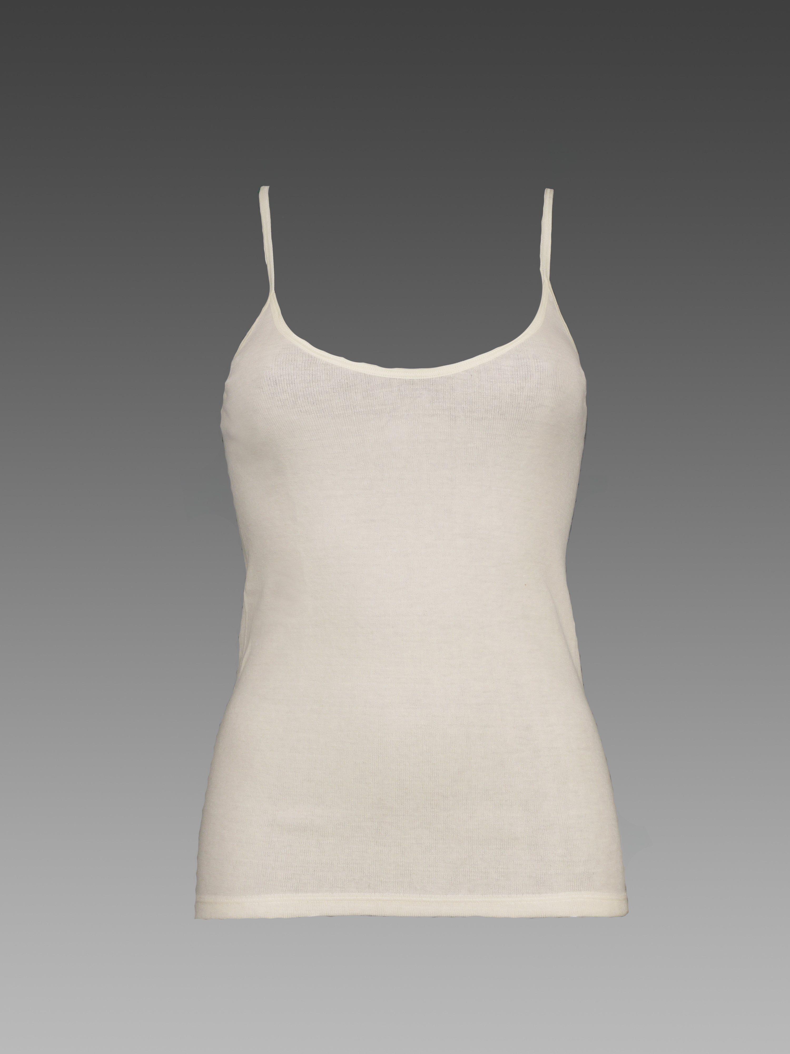Trägerhemd für Damen mit Einfassung <p> 40% Angora 60% Baumwolle