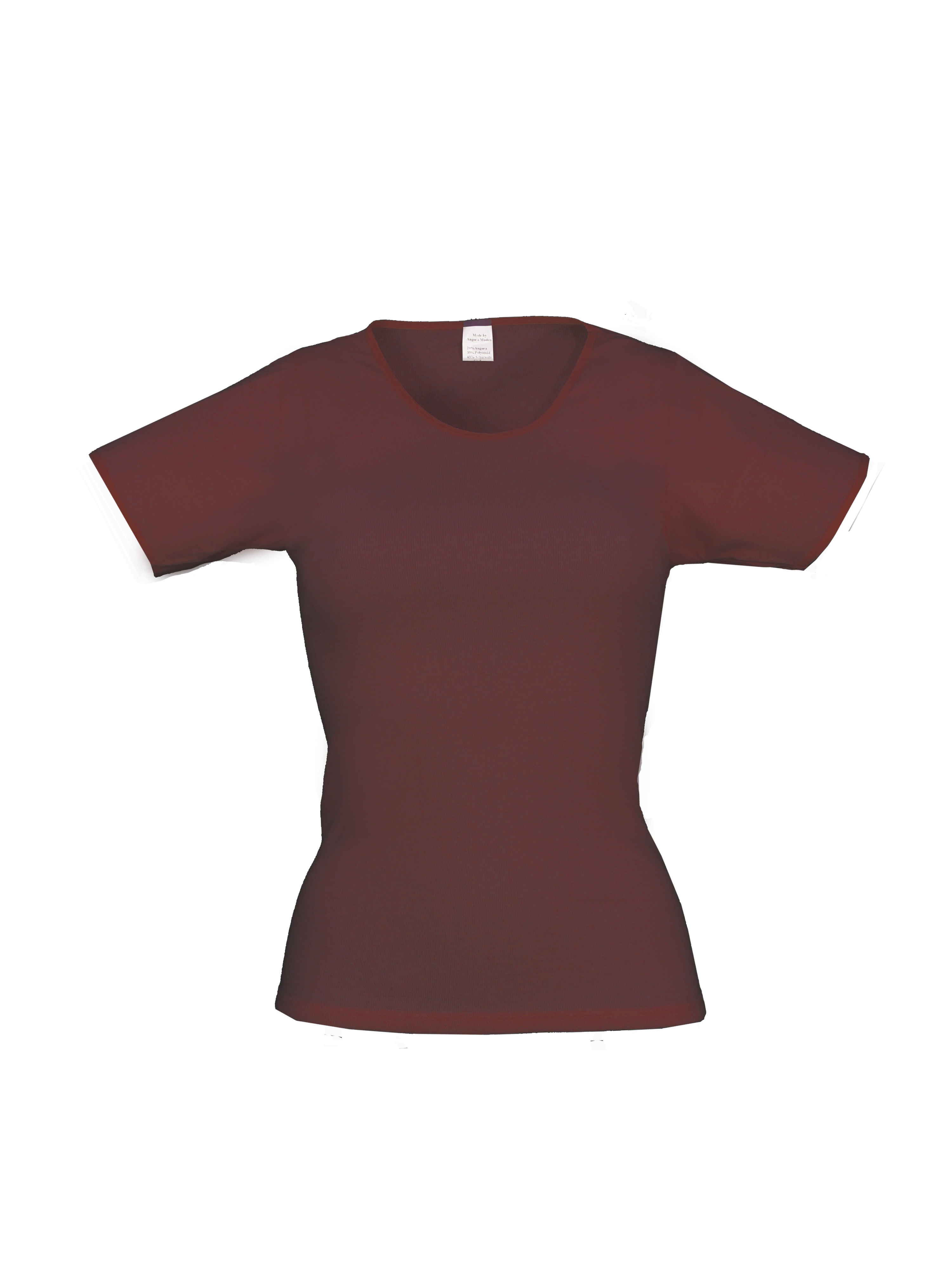 Damenhemd 1/2 Arm mit Einfassung <p> 40% Angora 60% Baumwolle
