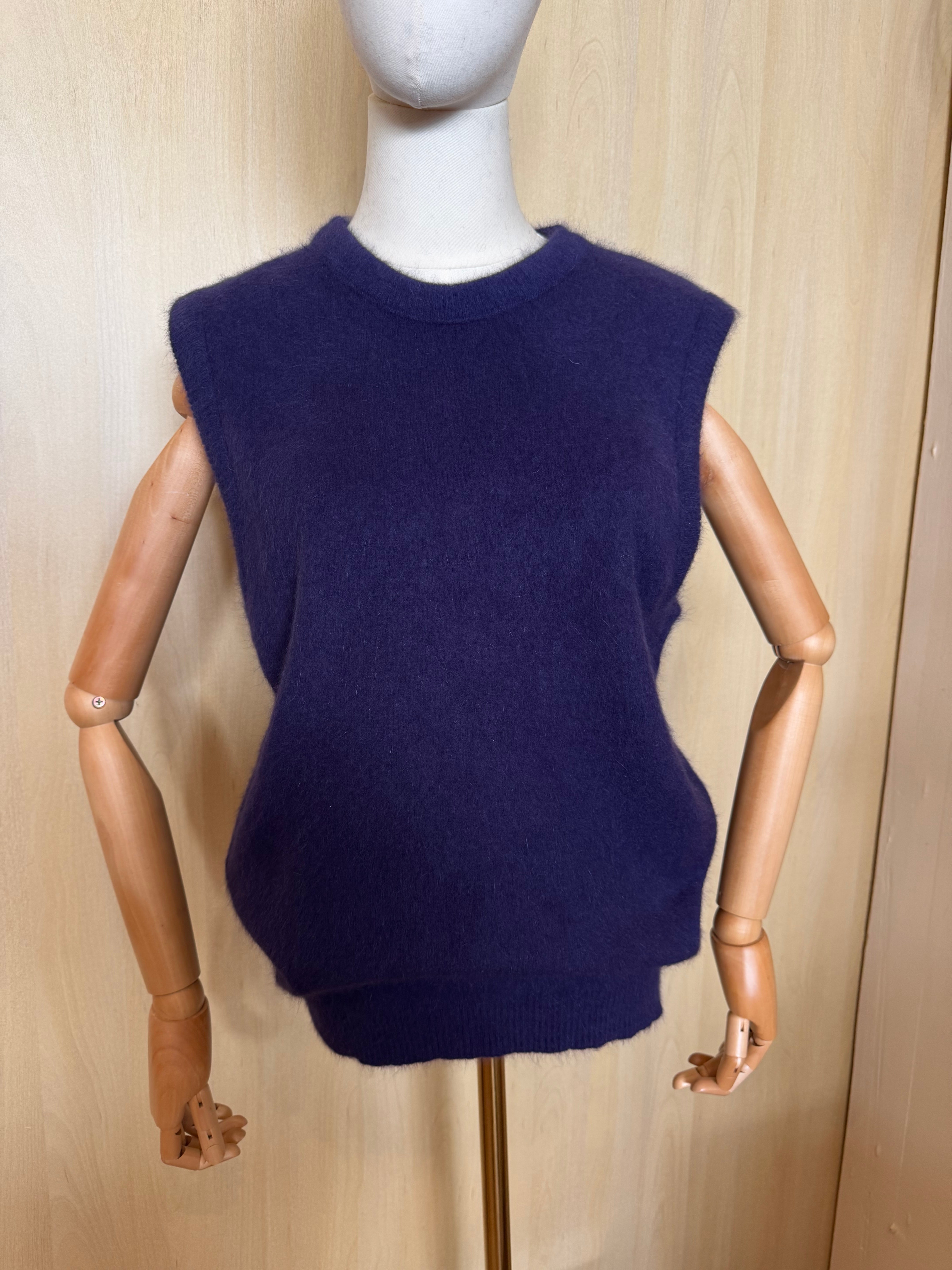 Pullunder Rundhalsausschnitt ohne Arm in Aubergine
