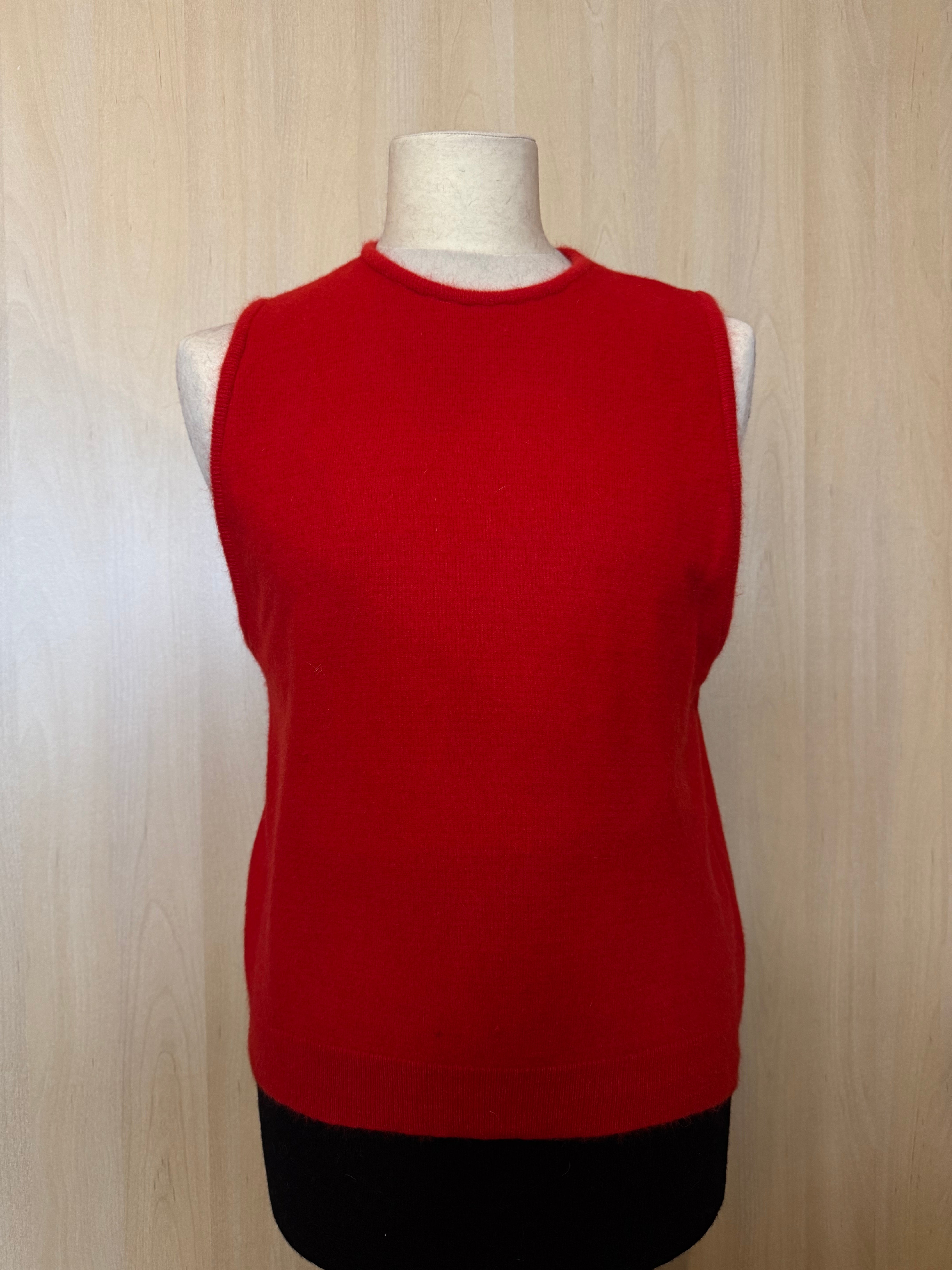 Damen Stricktop / Pullunder ohne Ärmel in Rot