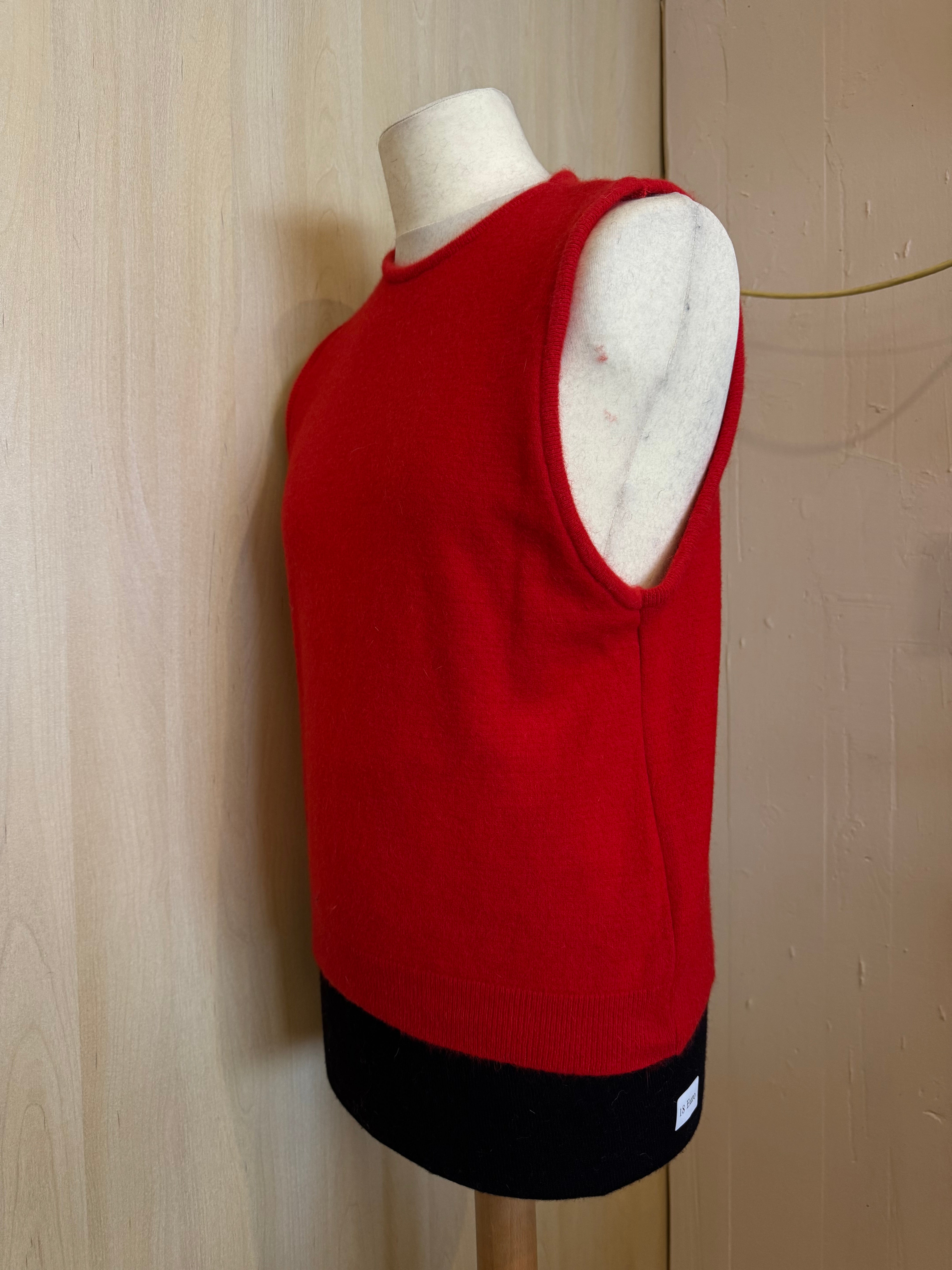Damen Stricktop / Pullunder ohne Ärmel in Rot