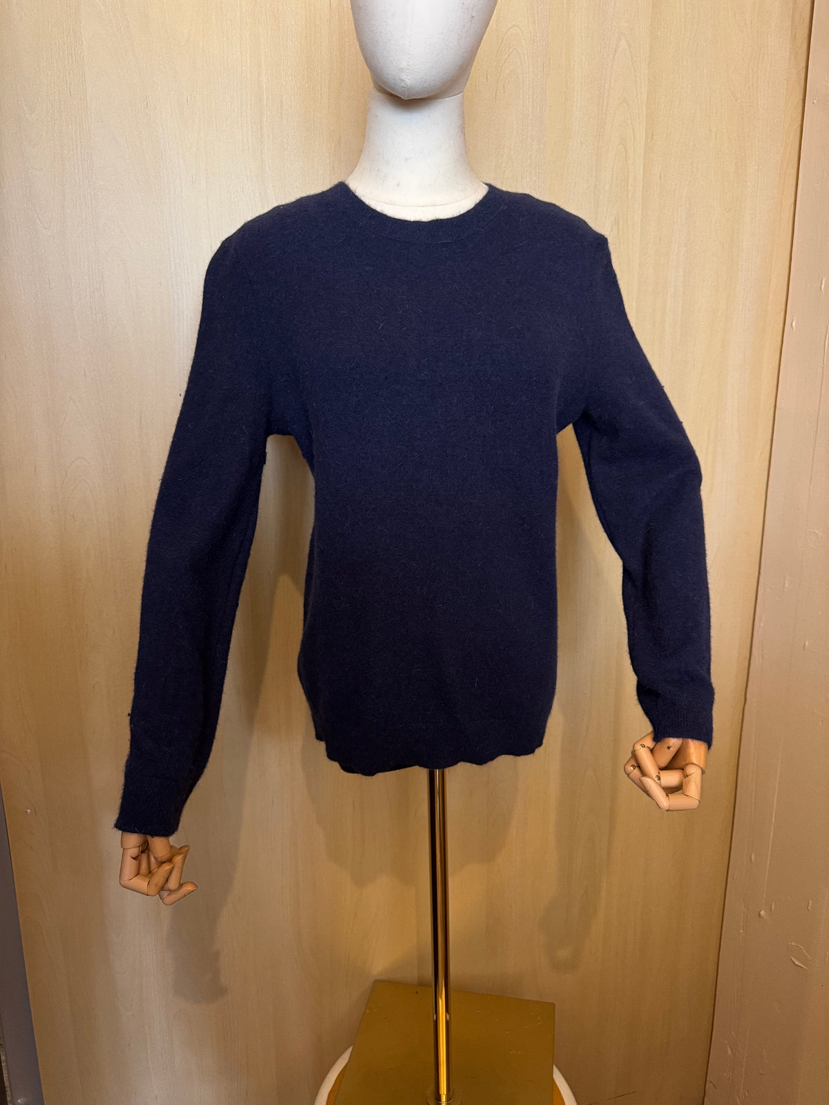 Klassischer Damen-Strickpullover mit Rundhalsausschnitt – Marine