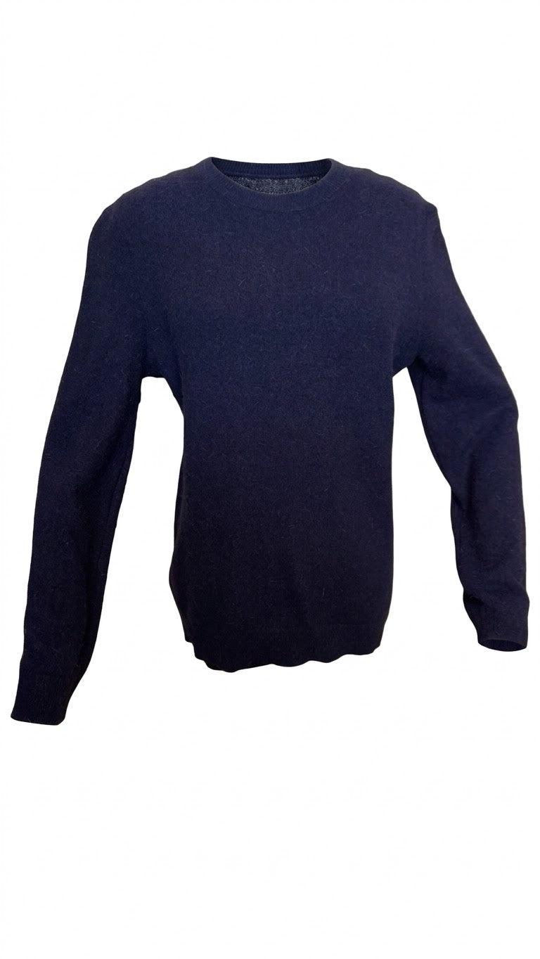 Klassischer Damen-Strickpullover mit Rundhalsausschnitt – Marine