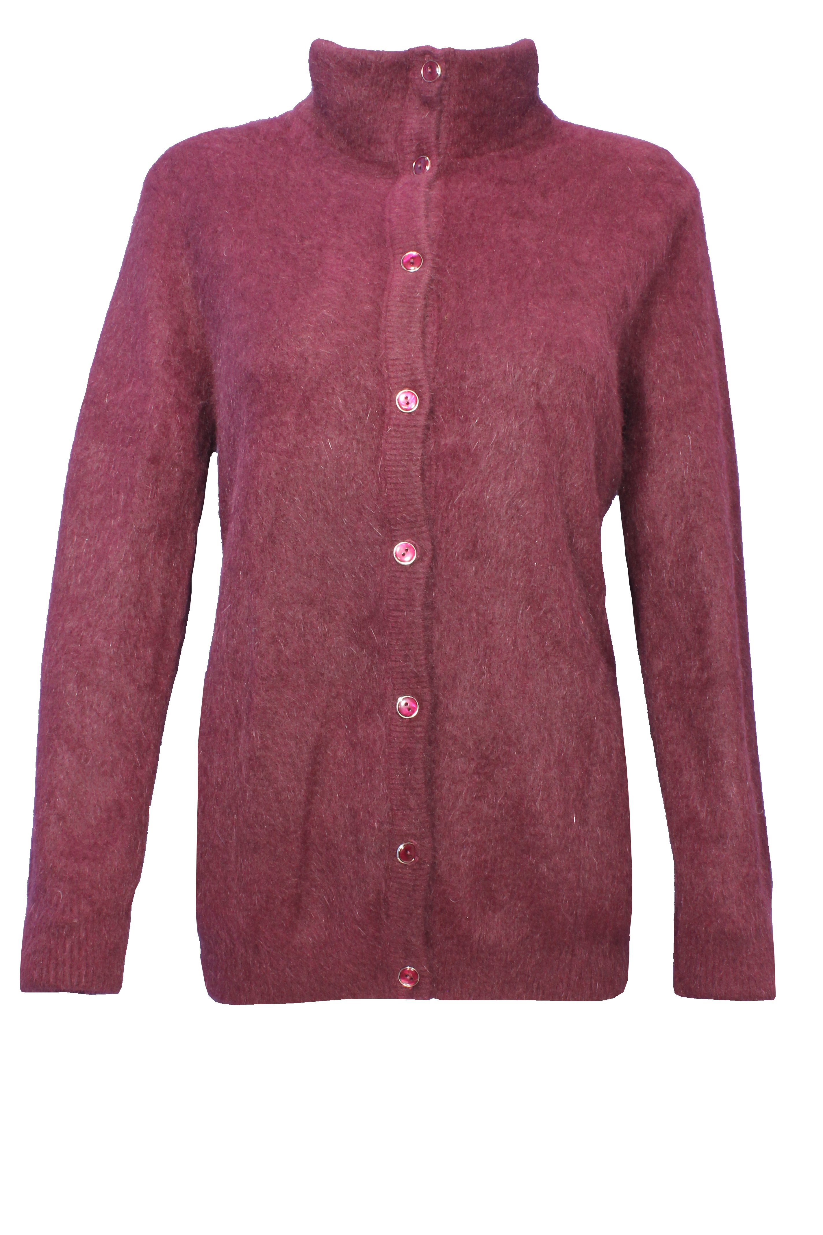 Hochflauschjacke mit Stehkragen und Knöpfen