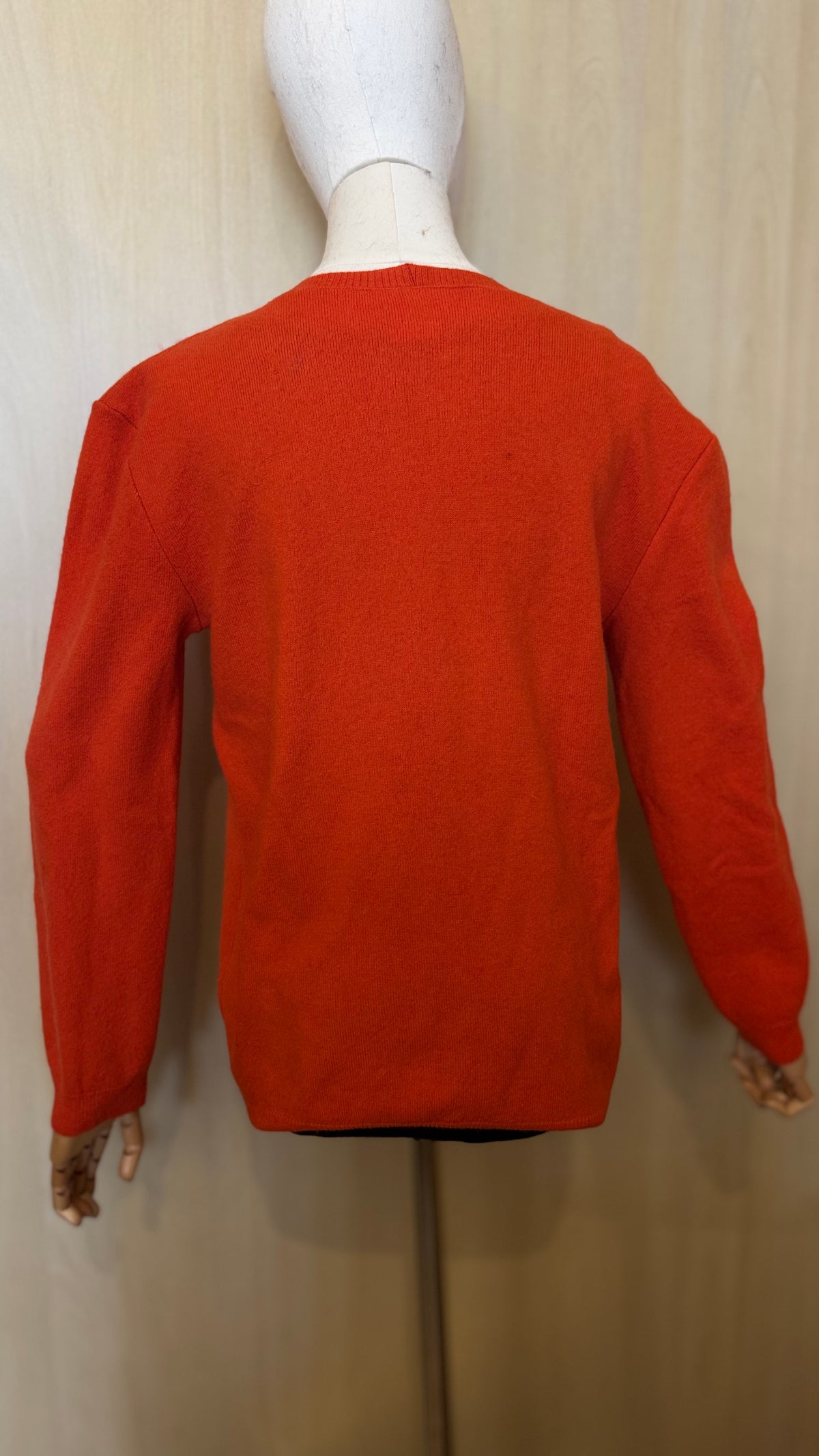 Klassischer Damen-Strickpullover mit Rundhalsausschnitt – Orange