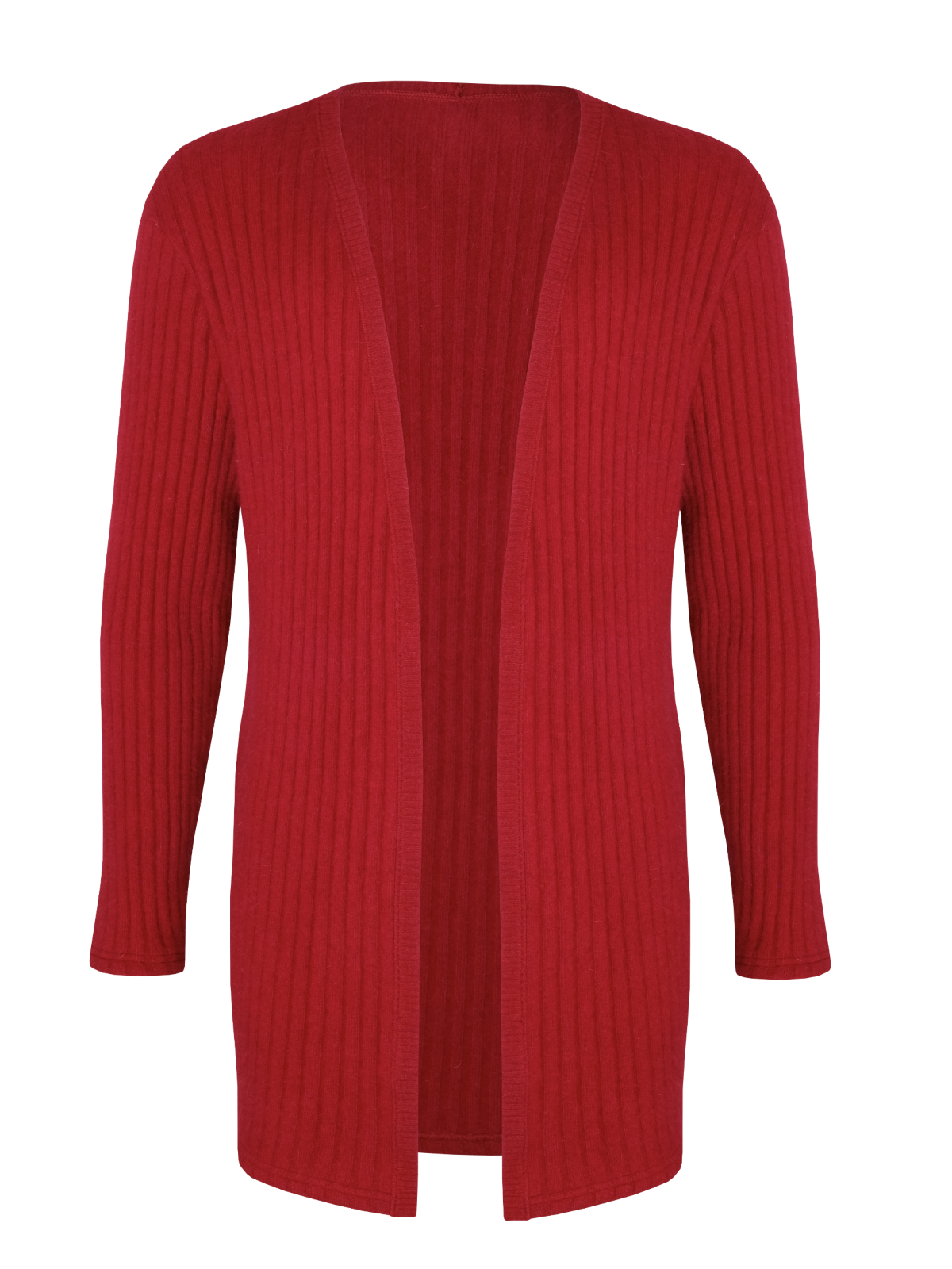 Strickjacke in Rippenmusteroptik langgeschnitten ohne Knöpfe