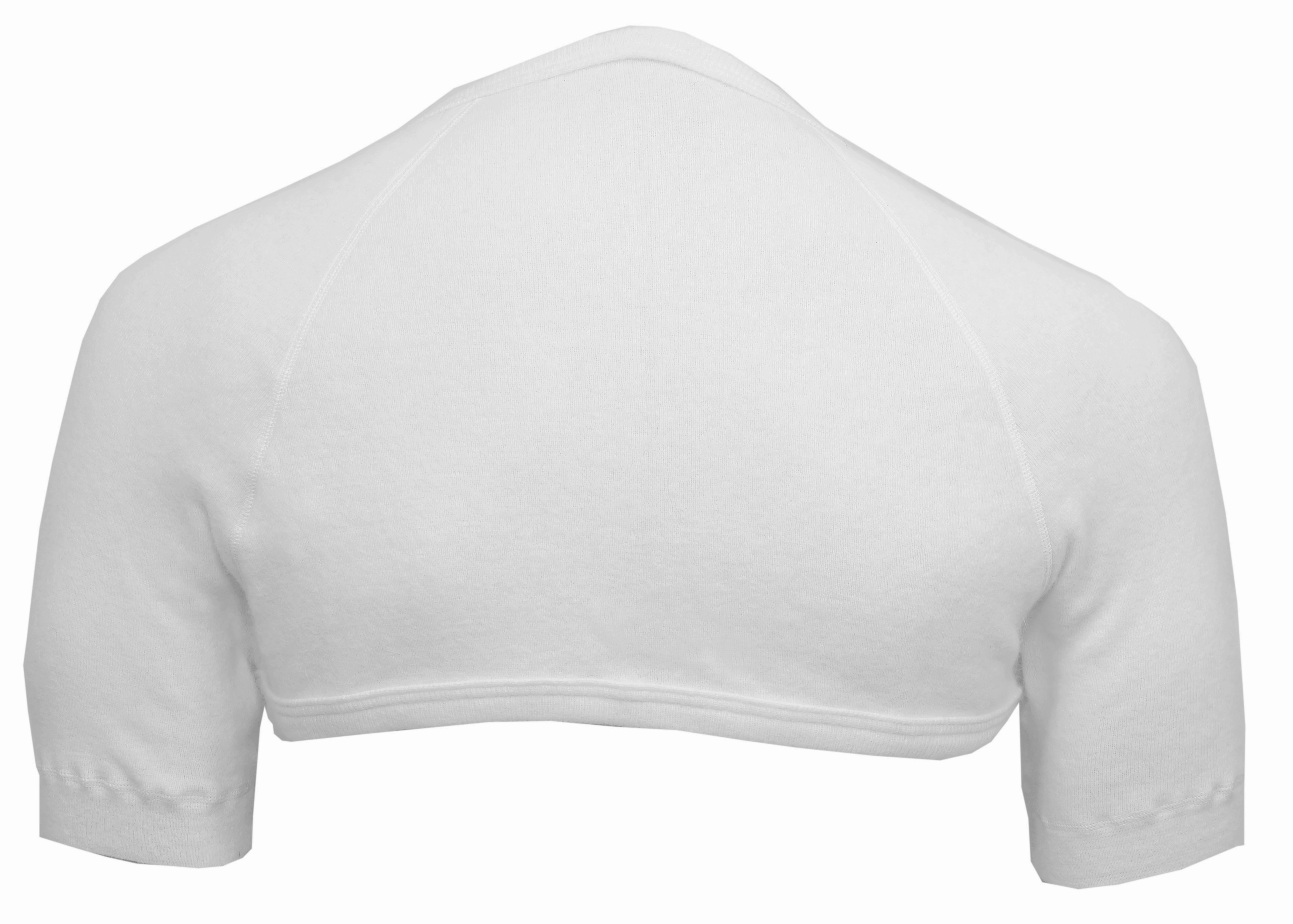 Schulter-/Nackenwärmer kurzarm mit hohen Nacken <p> 70% Angora 15% Schurwolle 15% Polyamid