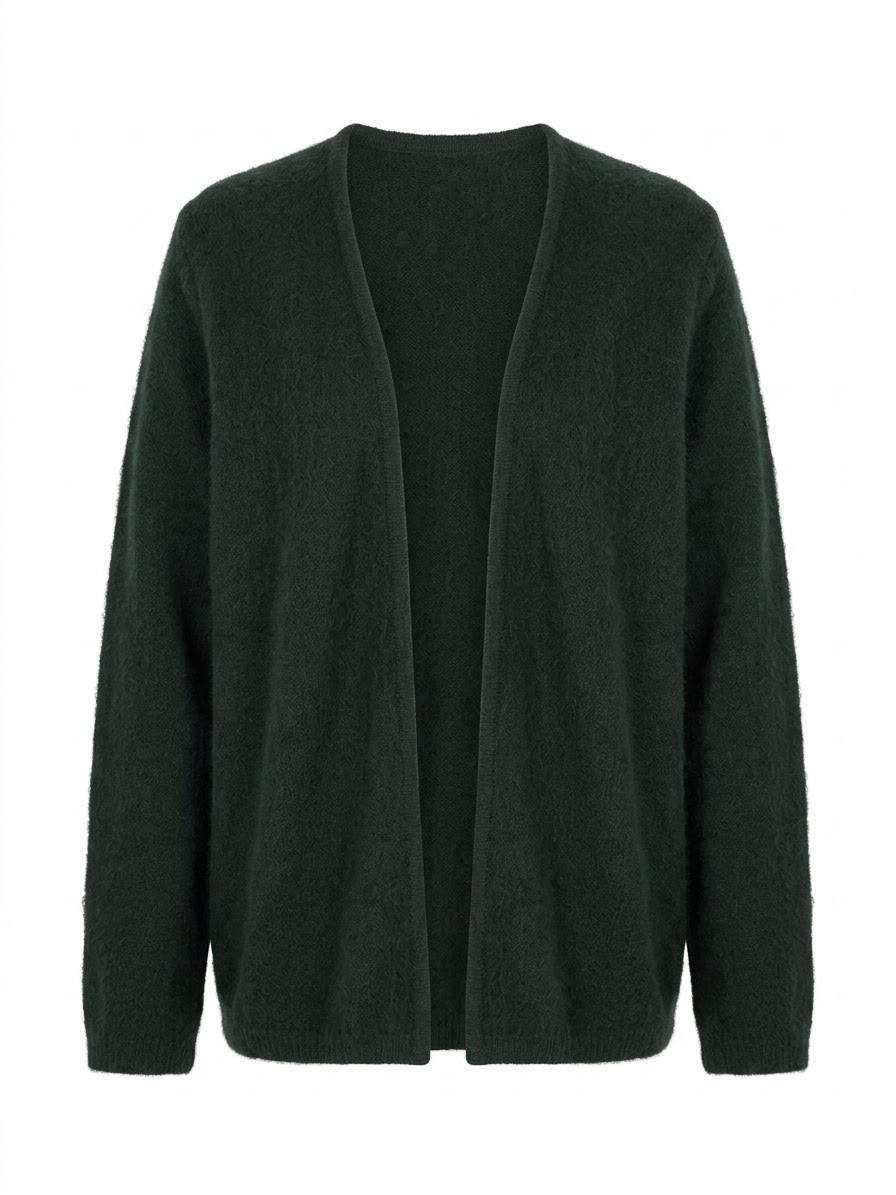 Eleganter Damen-Strickcardigan verschlusslos – Jägergrün