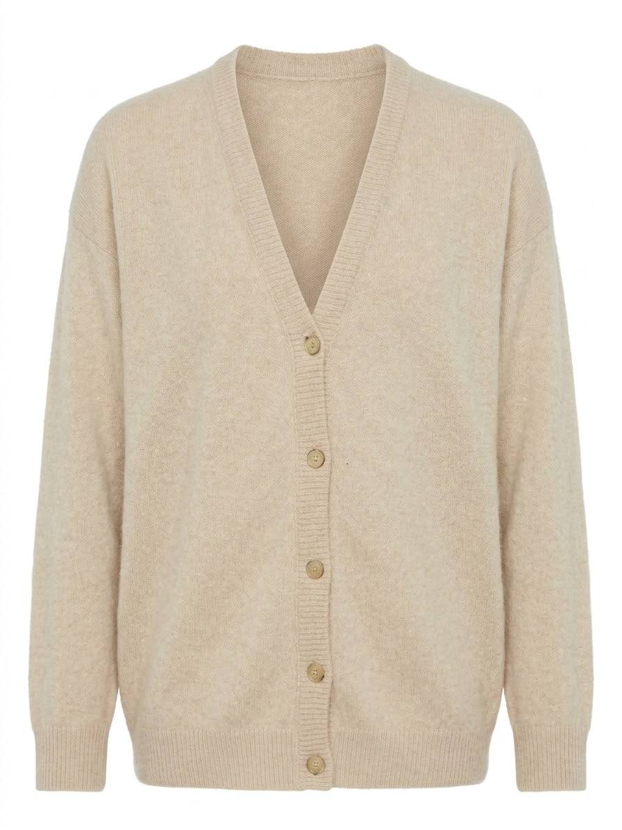Stilvolle Soft-Strickjacke im entspannten Schnitt – Beige