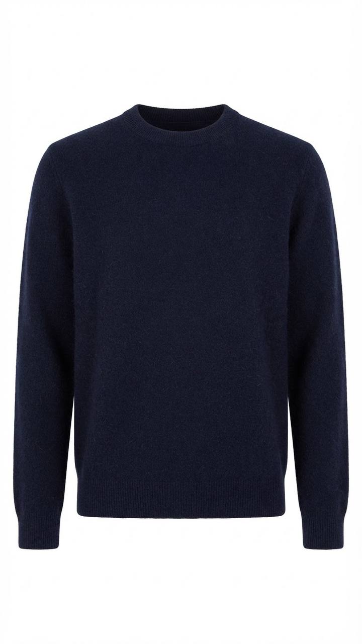 Gemütlicher Basic-Pullover mit langen Ärmeln – Marineblau